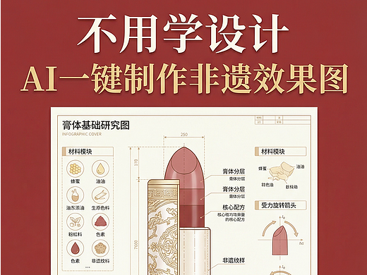 0基础不用学设计，制作非遗效果图，教程