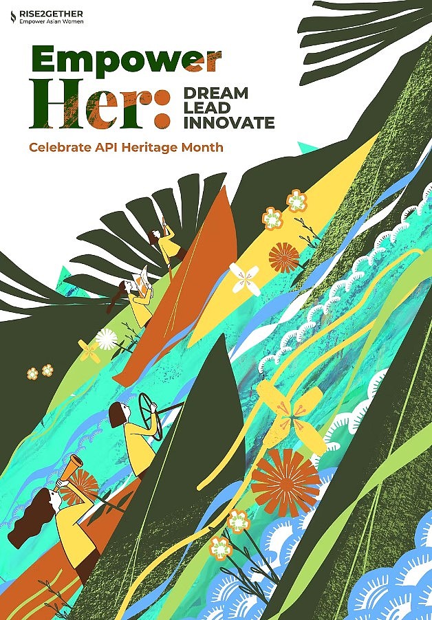 插画概念灵感来自于一小段文案Be bold and Dream Big, 展现一种逆流而上的开拓者精神。