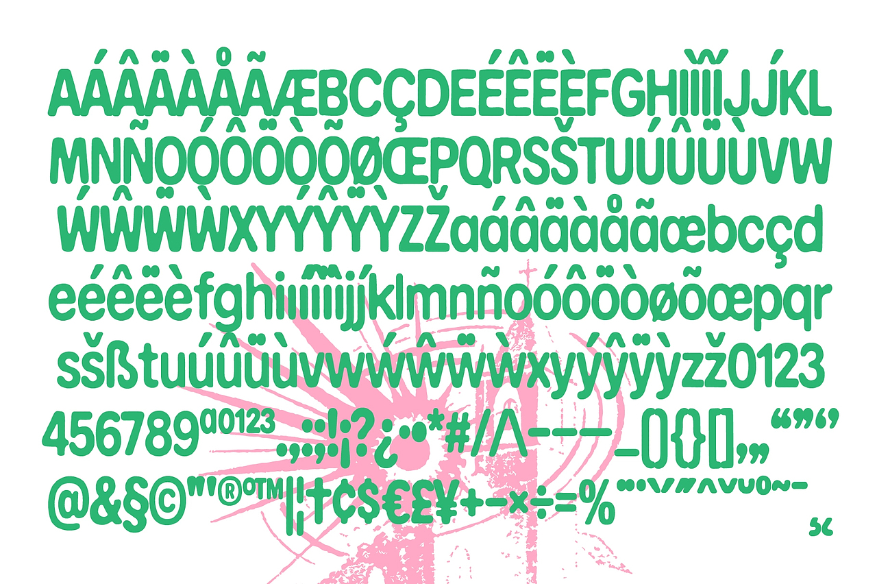 4款复古街头叛逆Y2K潮流海报封面标题故障艺术英文字体