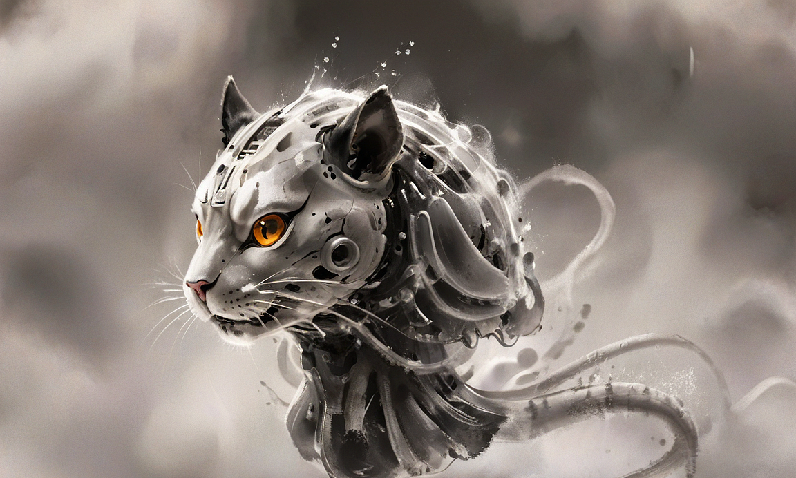 水墨幻境:机甲兽头