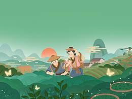 古风扁平插画系列