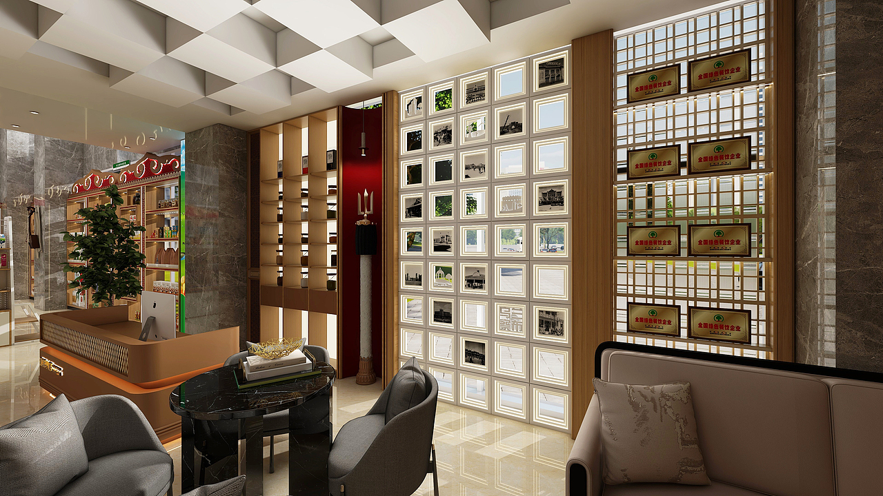 酒店入户厅改造设计效果图