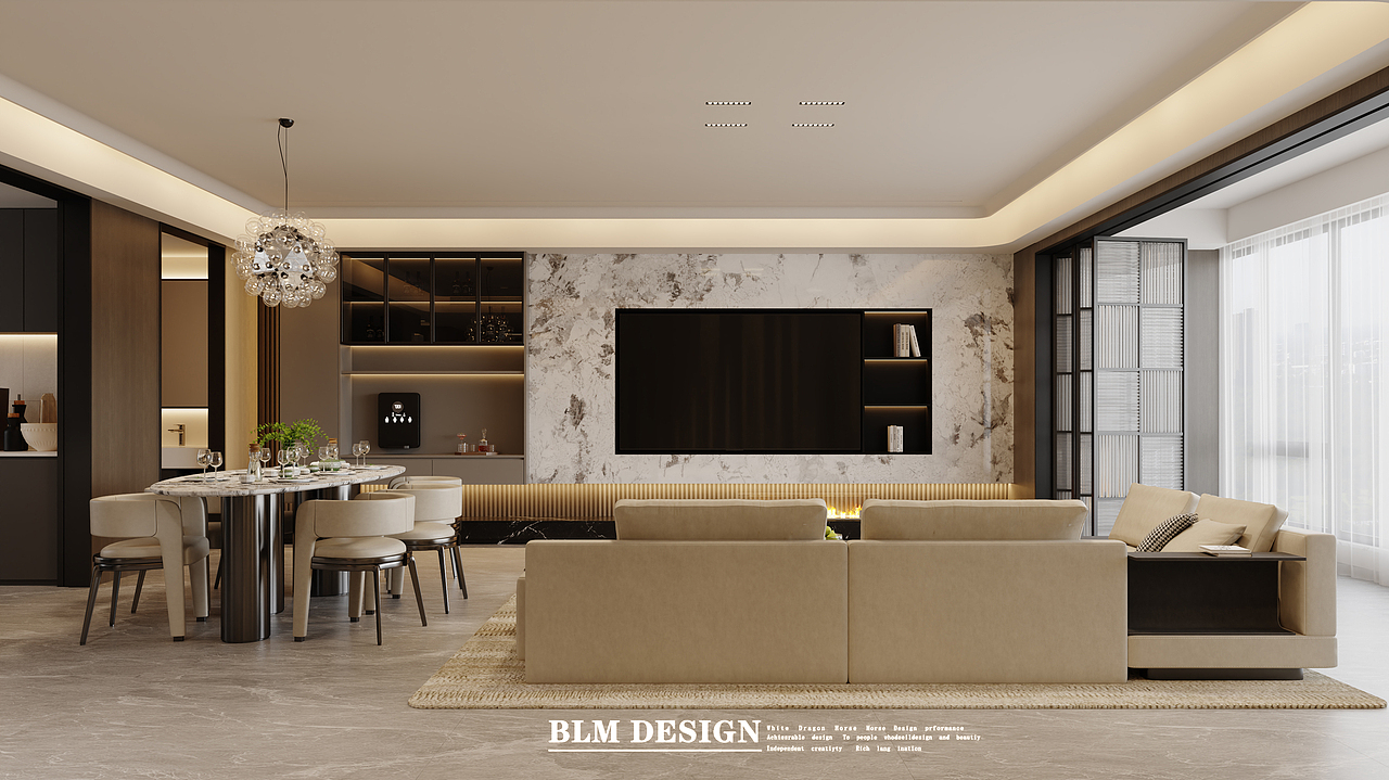 意式轻奢—白龙马效果图