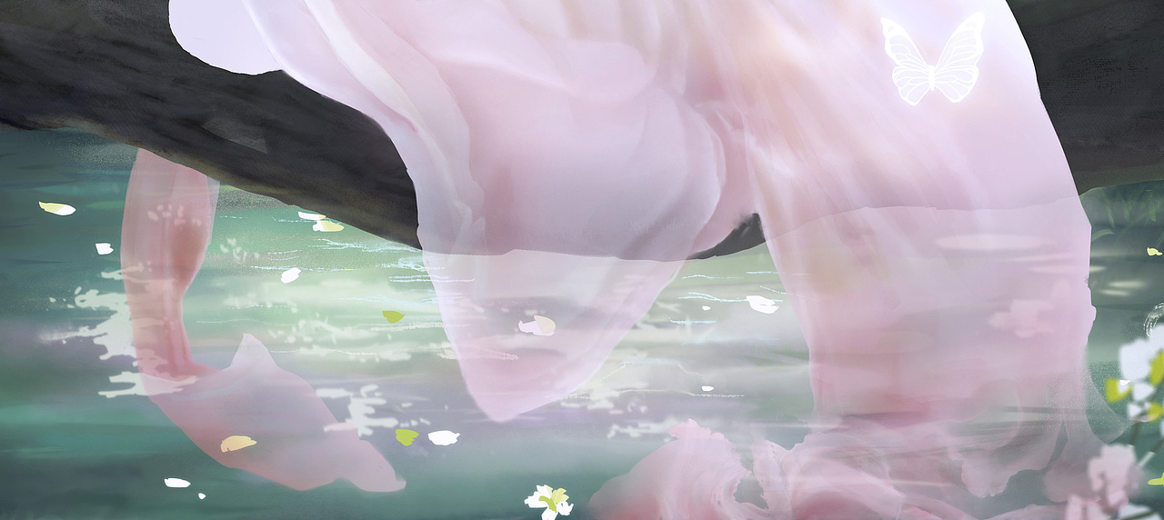 半厚涂插画——蝶女