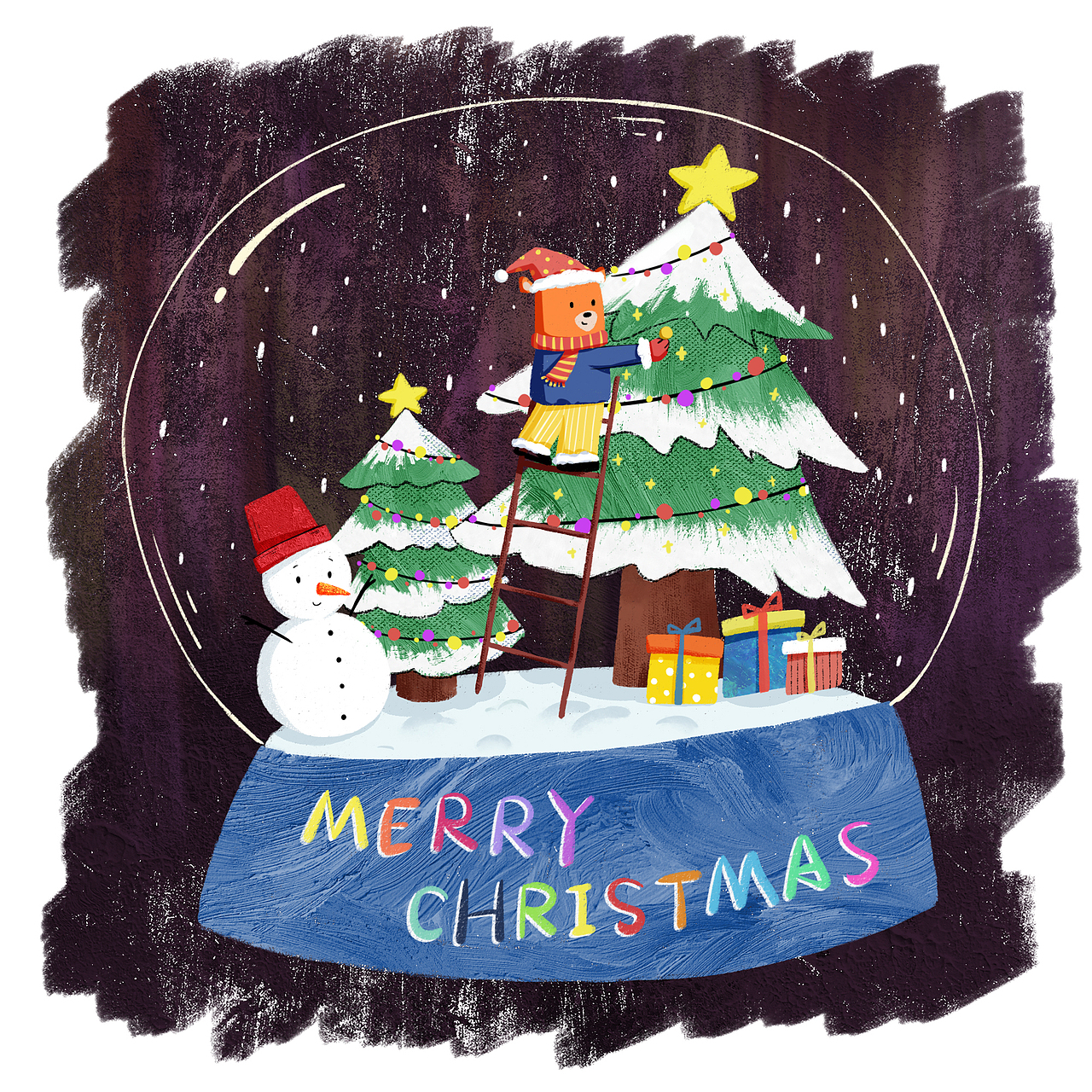 圣诞节插画（图ZNDAwMDU4ODky） - 儿童插画 - 站酷设计师屋顶橙子原创素材 - 站酷ZCOOL