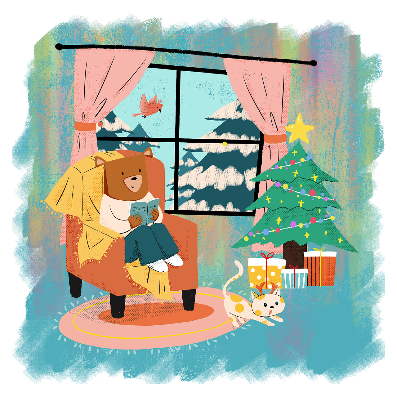 圣诞节插画（图ZNDAwMDU4OTM2） - 儿童插画 - 站酷设计师屋顶橙子原创素材 - 站酷ZCOOL