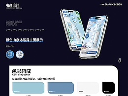 銀色山泉沐浴露電商詳情頁