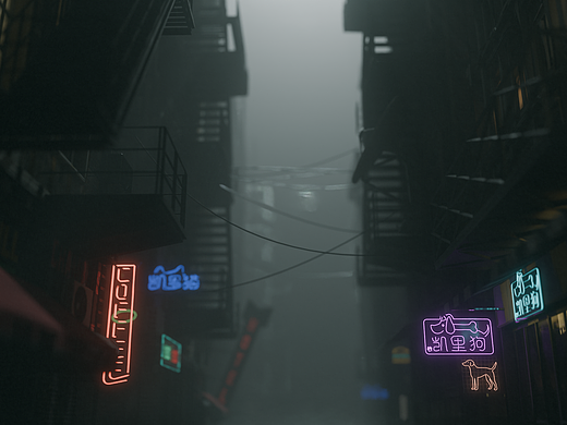 赛博朋克建模渲染练习