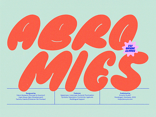 潮流时尚趣味卡通文创海报封面标题粗体字气泡英文字体