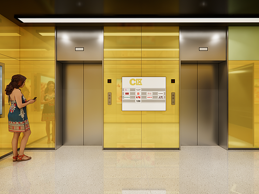 商场综合体地下室电梯厅设计