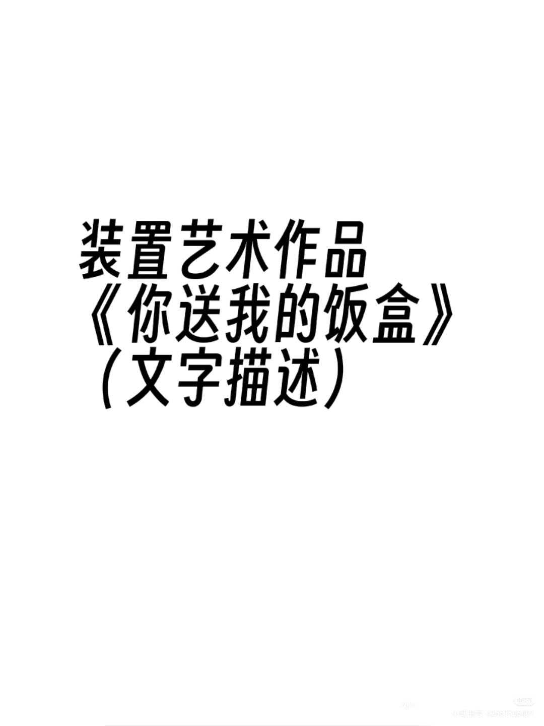 装置艺术作品《你送我的饭盒》