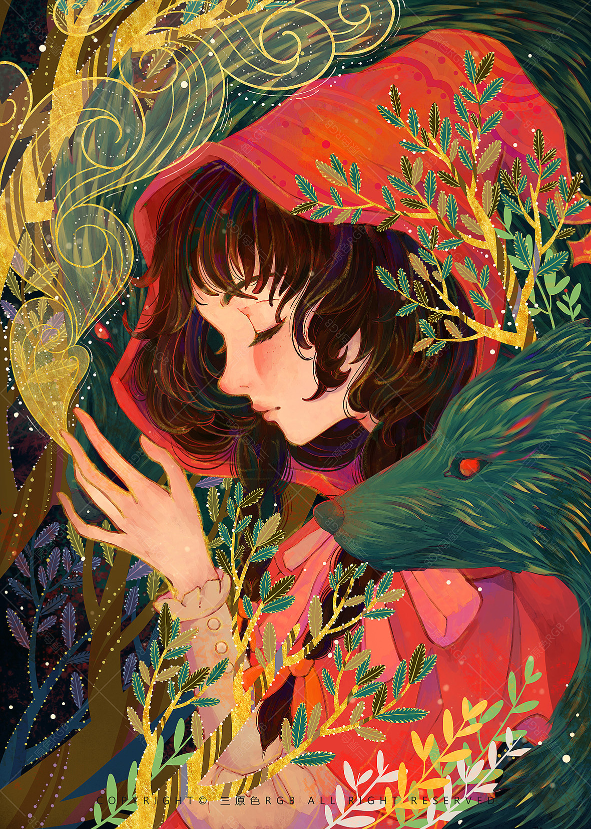 大灰狼来啦，《小红帽》系列插画集（图ZNDAwMDg3Njg0） - 商业插画 - 站酷设计师三原色RGB原创素材 - 站酷ZCOOL