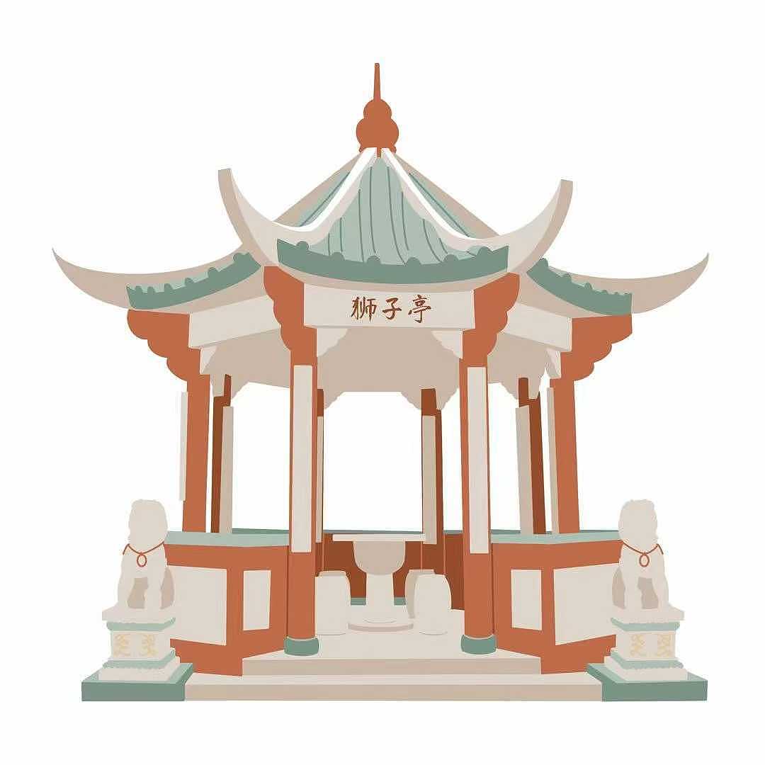 扁平风地图插画元素设计