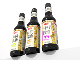 【食品包装】原创/手绘-黄花园有机酱油包装设计