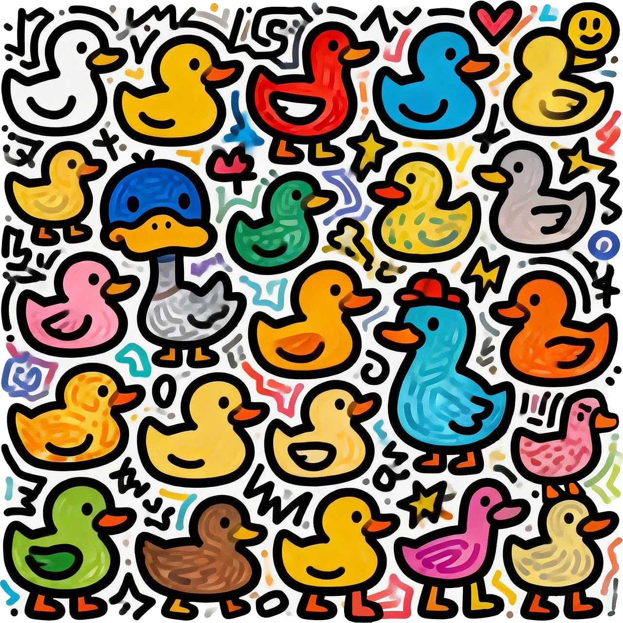 鸭鸭印花（图ZNDAwMTAzOTUy） - 图案 - 站酷设计师江宇儿原创素材 - 站酷ZCOOL