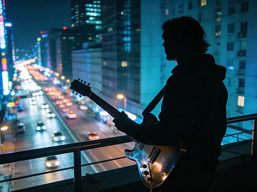 城市的夜空下,霓虹灯光闪烁