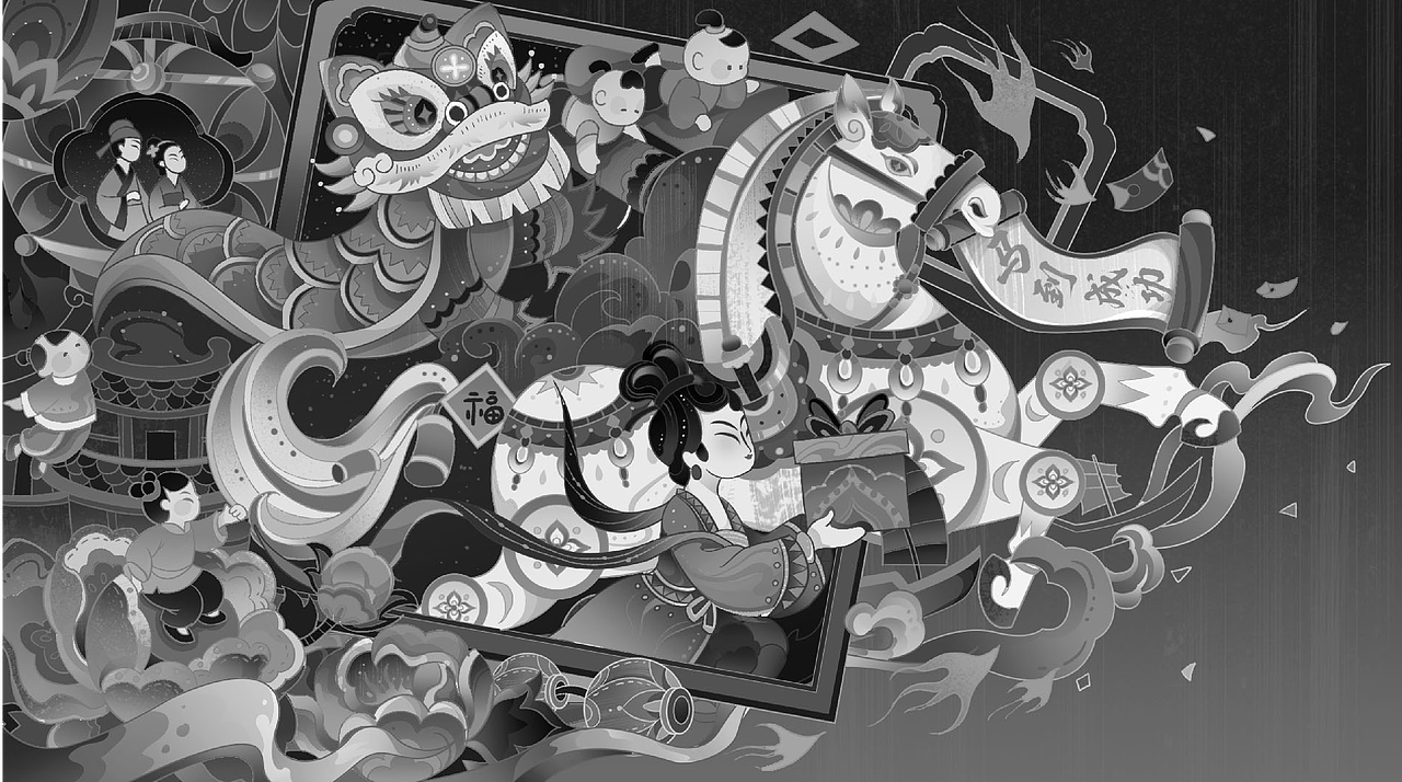 马年插画丨携吉共赴,同心福燃