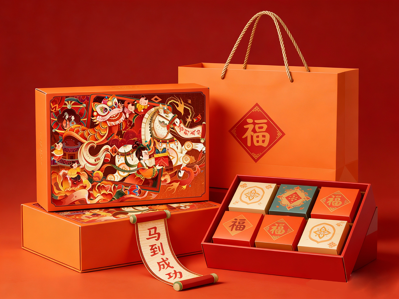 马年插画丨携吉共赴,同心福燃