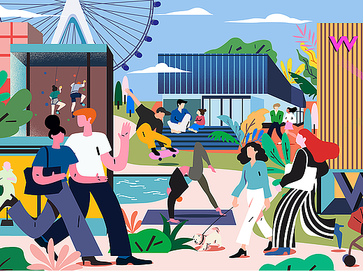 南京华侨城欢乐滨江——主KV插画