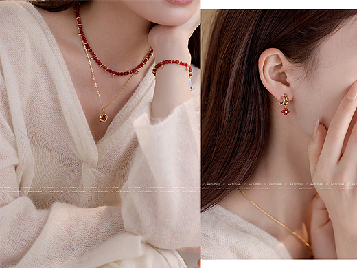 饰品拍摄|清冷感饰品模特拍摄|珠宝饰品耳环项链模特拍