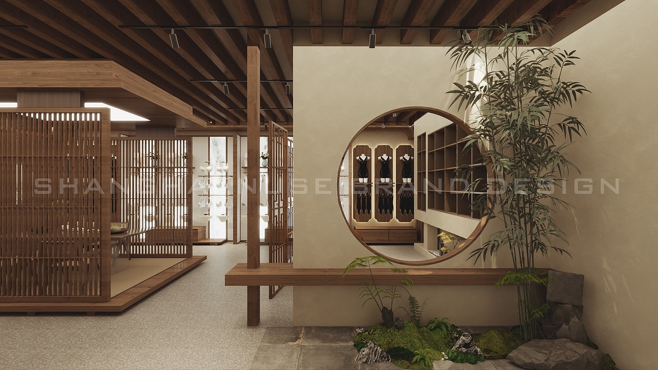 圆窗框景:内衣店的东方美学帧