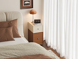 双色巧克力窄款床头柜