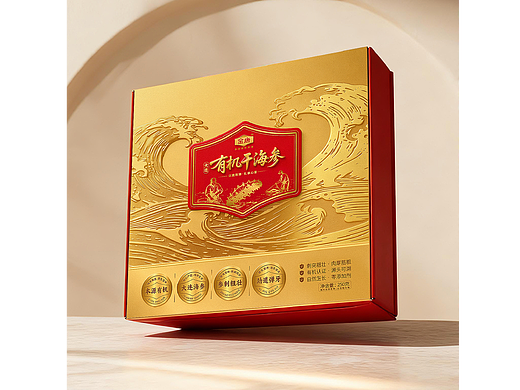 大连有机干海参礼盒包装设计赏析