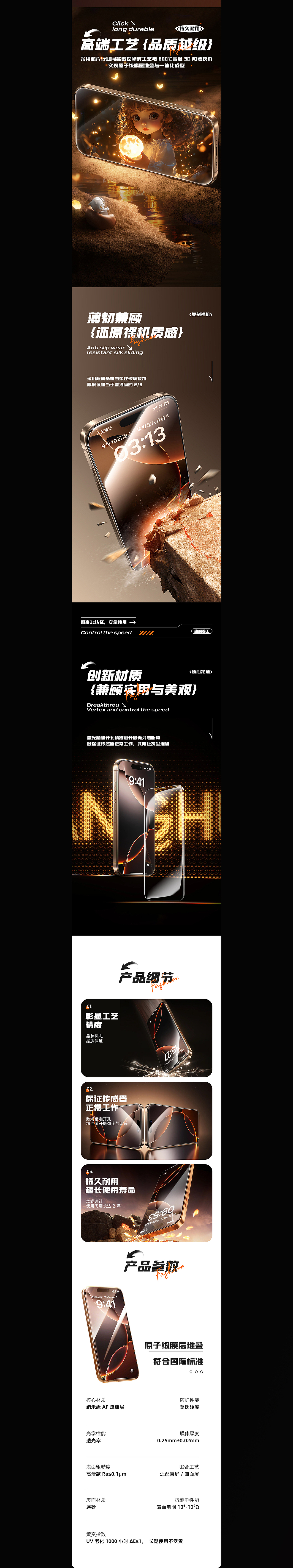 手机膜详情页全案分享