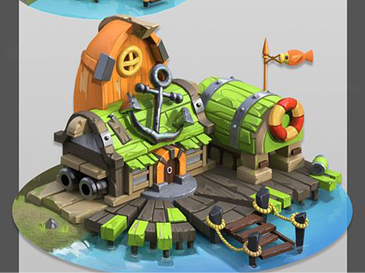 3dmax-风格化海边小房子场景模型制作教程。3dmax建模