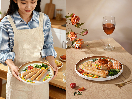 轻食鸡肉肠拍摄