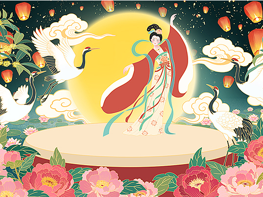 嫦娥奔月贺中秋