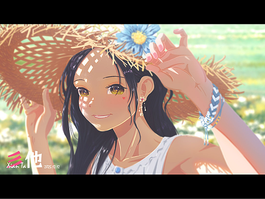 草帽·白裙·向日葵