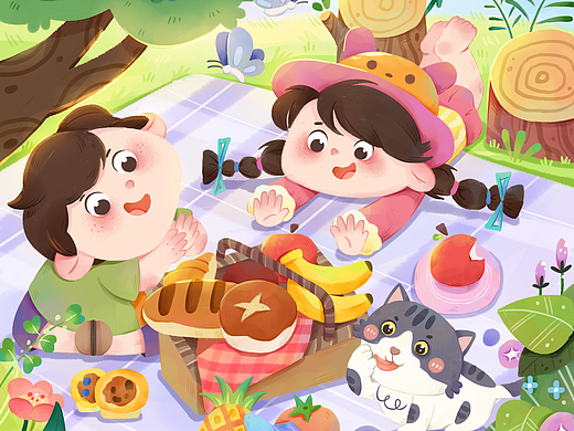 一个阳光的午后（原创插画）