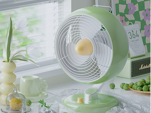 夏日 小清新 风扇