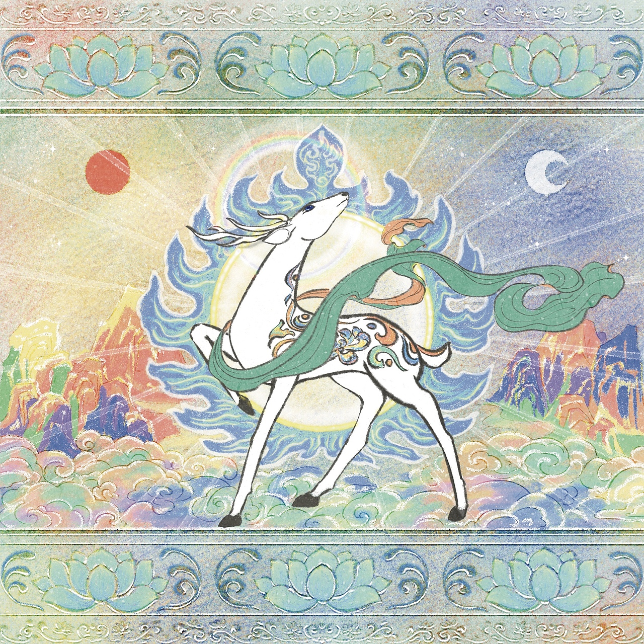 九色鹿（图ZNDAwMjYyMDA0） - 创作习作 - 站酷设计师聞五裡原创素材 - 站酷ZCOOL