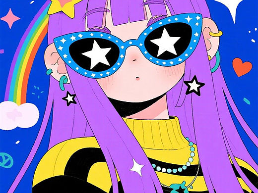 黄紫撞色插画 | 互补撞色搭配的意外好看