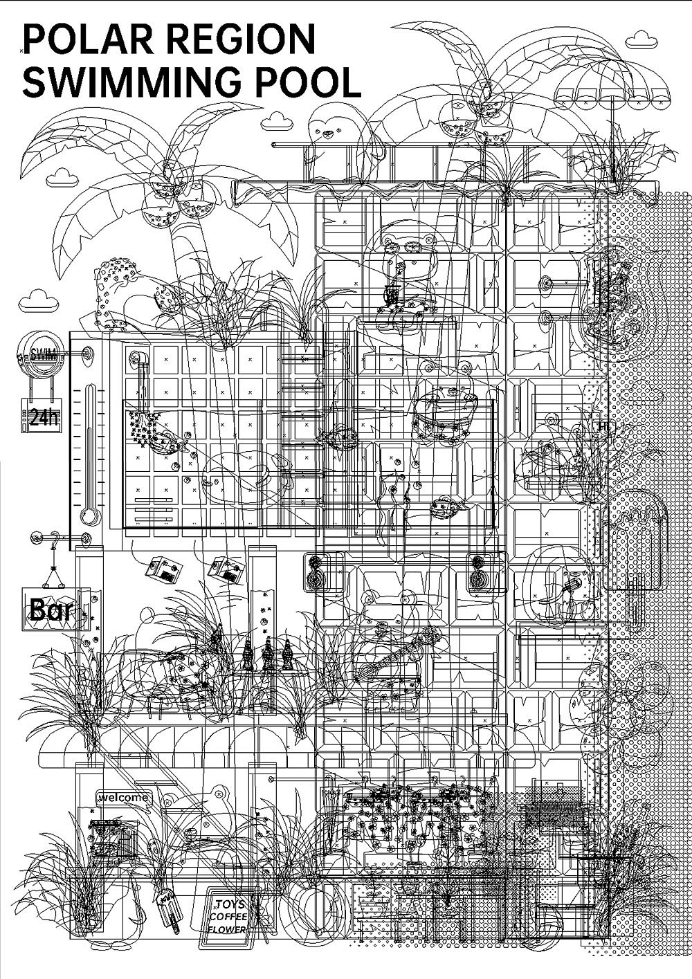 极地泳池（图ZNDAwMjkzODQw） - 商业插画 - 站酷设计师爱画画的刀刀原创素材 - 站酷ZCOOL