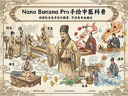 nano banana pro生成手绘版的传统医学科普图鉴