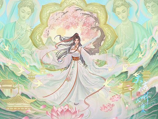 给《我可摘星辰》实体书小说画的内页插画