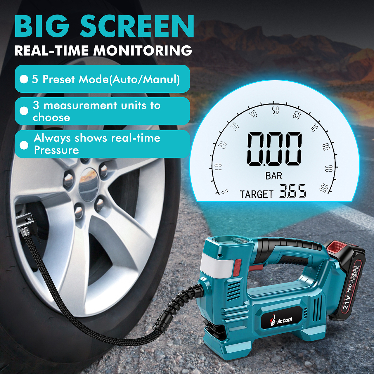 锂电无线双电源充气泵