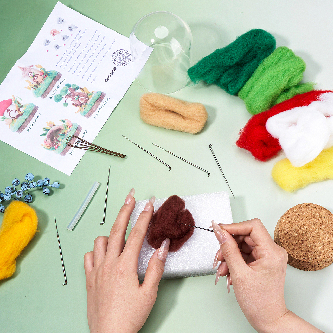 跨境电商 - 亚马逊手工蘑菇屋霍比特羊毛毡拍摄设计