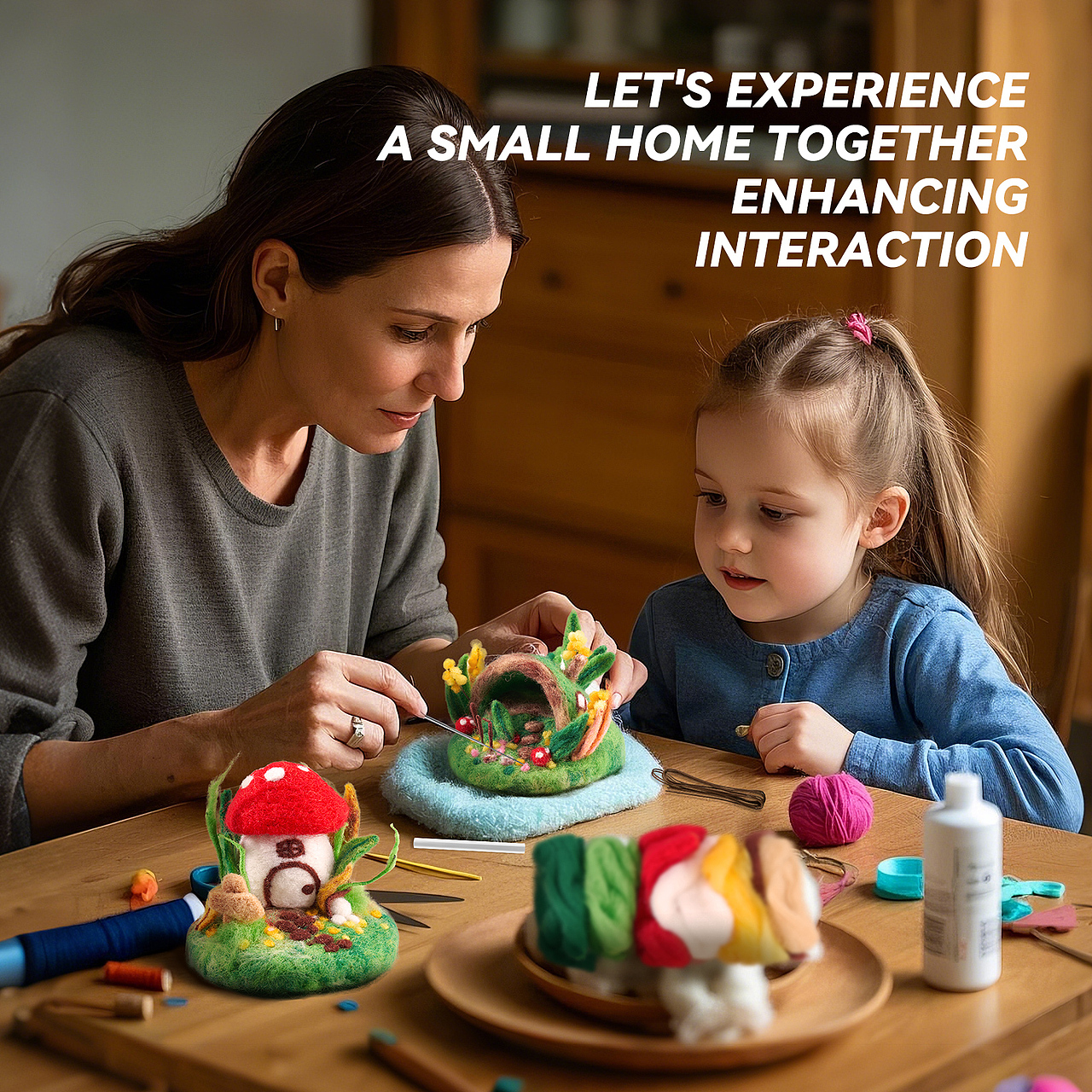 跨境电商 - 亚马逊手工蘑菇屋霍比特羊毛毡拍摄设计