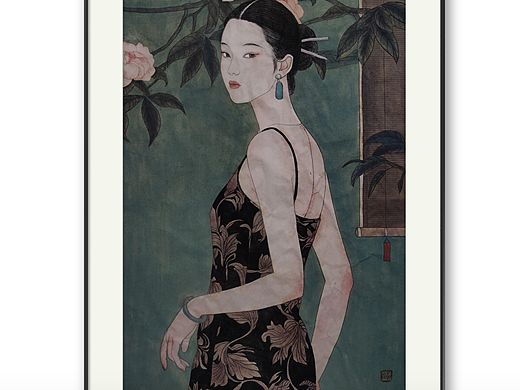 原创手绘古风工笔人物画装饰画