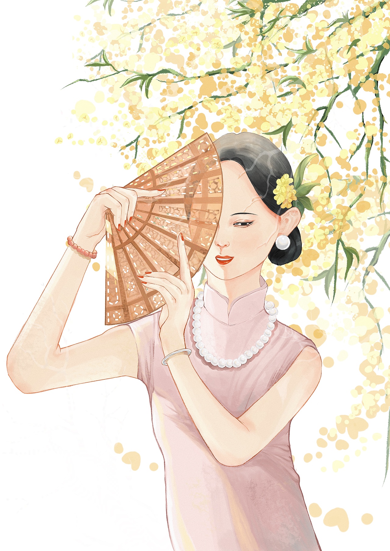 旗袍女子（图ZNDAwMzE4MzAw） - 商业插画 - 站酷设计师阡陌微光原创素材 - 站酷ZCOOL