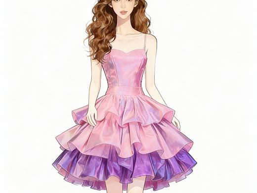 浪漫粉紫裙系列（个人主页-ZNzI5MjY2MDg=） - AI作品 - 站酷设计师穿悦原创素材 - 站酷ZCOOL