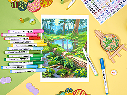 Arrtx - 亚马逊画材丙烯马克笔风景色套图拍摄设计