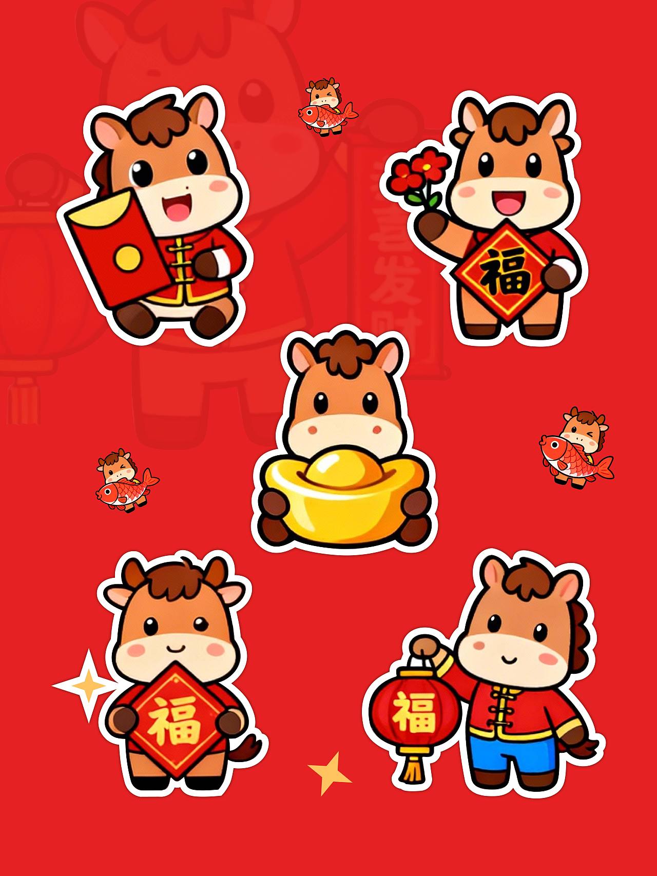 2026年马年IP 马年插画 马年贴纸（图ZNDAwMzM4Mzg4） - IP形象 - 站酷设计师木可柯柯MUKE原创素材 - 站酷ZCOOL