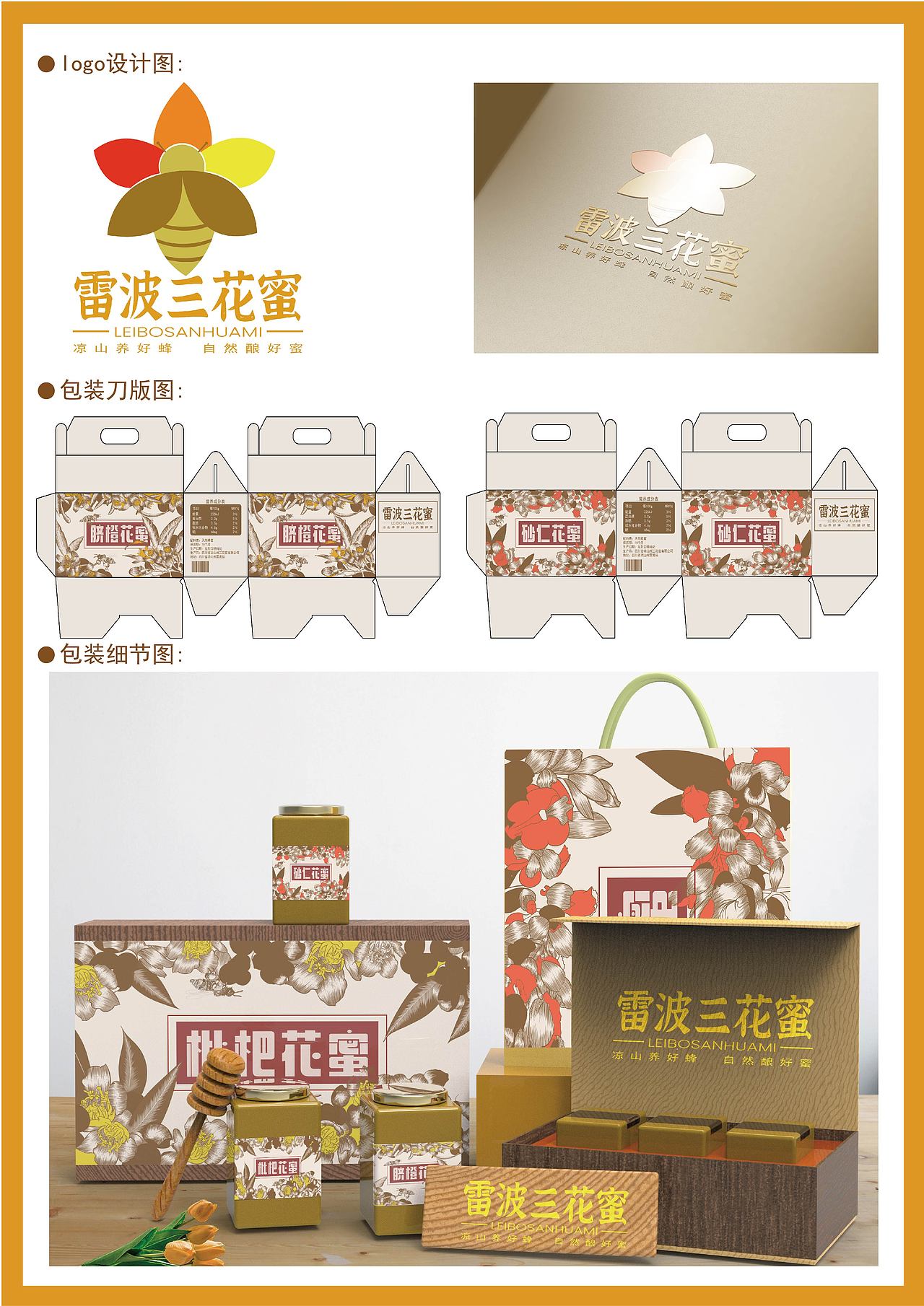 “雷波蜂蜜”系列包装设计（图ZNDAwMzU3Njg4） - 包装 - 站酷设计师小羊芝士饼原创素材 - 站酷ZCOOL
