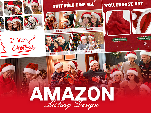 节日 圣诞帽-Amazon亚马逊主副图A+设计案例