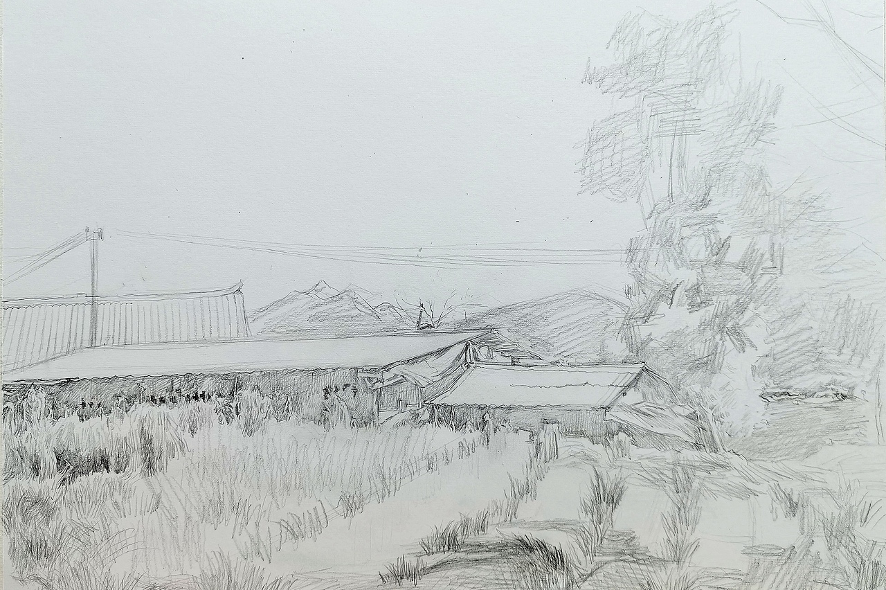 《故园秋草》钢笔画（图ZNDAwMzcyMDgw） - 绘画 - 站酷设计师朱胜培钢笔画原创素材 - 站酷ZCOOL